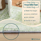 Istana 6x9 Area Rug - Light Green Rugs for Living Room 6x9 - Foldable Boho Rugs for Bedroom - Stain Resistant Washable Rug - Eco-Friendly Area Rugs - Easy to Clean Living Room Rug