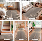 Tangsoo Easy Jute 3x5 Outdoor Rug for Living Room,Non-Slip Thin Black Rainbow Indoor Area Rug,Washable Boho Farmhouse Carpet for Front Porch Bedroom Patio Entryway Balcony