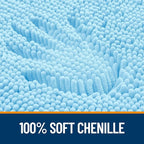 OLANLY Bathroom Rugs 44x24, Extra Soft Absorbent Chenille Bath Rugs, Rubber Backing Quick Dry, Machine Washable Bath Mats for Bathroom Floor, Tub and Shower, Home Decor Accessories, Sky Blue