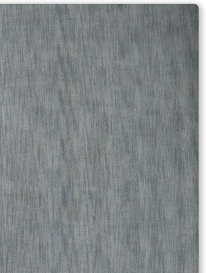 Hand Knotted Loom Wool ECO-Friendly Area Rugs - 8'x8', Square, Light Blue Color, Solid Plain Design, High Pile Handmade Anti Skid Area Rugs for Living Room, Bed Room (L00111)