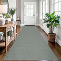 EARTHALL Long Runner Rug 3x12 Ft Washable Runners for Hallways Cotton Non Slip Entryway Runner Braided Kitchen Runner Indoor Outdoor Carpet Runners for Entryway, Hall, Foyers, Green/Grey