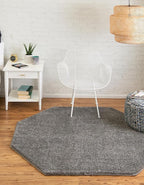 Unique Loom Solo Collection Area Rug - Calabasas (7' 10" Octagon, Gray)