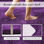 Purple Fluffy Rug Shaggy Area Rug, 5x8 Area Rugs for Girls Bedroom, Soft Cute Baby Play Mat, Indoor Floor Carpet for Teen, Nursery, Preppy Dorm, Plush Aesthetic Bedside Rug
