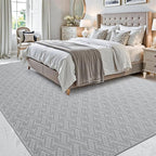 LUMI Washable Area Rug 5x8 for Living Room, Ultra Soft Modern Neutral Rugs with Non Slip Backing, Low Profile Carpet High Traffic for Bedroom, Dining Room, Grey