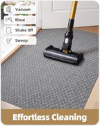 Color&Geometry Large Front Door Mat Indoor Entrance Non Slip Rubber Backed, 32"x48" Indoor Door Mats for Entryway, Dirt Trapper Double Doormat, Washable, Dark Grey (Rolled-up NO Creases)