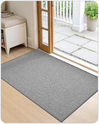 Color&Geometry Thin Indoor Entrance Mats for Home, 24"X36" Indoor Mats for Entryway Non Slip Rubber Backed, Dirt Trapper Door Rugs for Entryway Indoor 2x3 Washable, Grey (Rolled-up NO Creases)