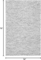SAFAVIEH Natura Collection Area Rug - 6' Round, Light Grey & Ivory, Handmade Wool Blend, Textured Design, Ideal for Living Room, Bedroom, Dining Space (NAT620G)