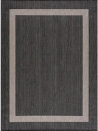 CAMILSON Outdoor Rug 9x12, Large Modern Outside Rugs for Patios Porches Waterproof Durable Washable Non-Shedding, Easy-to-Clean Indoor Outdoor Area Carpet (9 x 12, Bordered - Dark Gray/Light Gray)