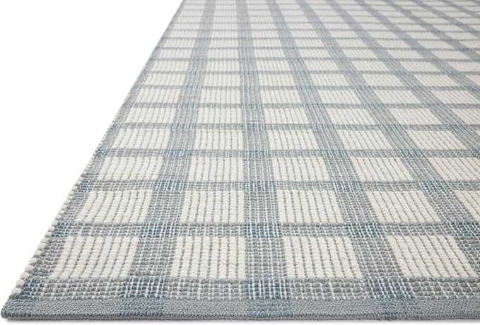 Loloi Magnolia Home by Joanna Gaines Ryder Collection RYD-02 Blue/Ivory 7'-9" x 9'-9" Area Rug