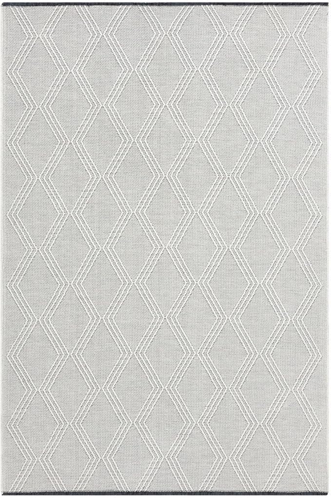 LUXE WEAVERS Modern Farmhouse White 5x7 Washable Area Rug, Anti-Slip Diamond Pattern Carpet
