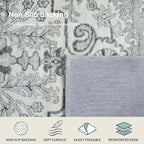 Lahome Bohemian Round Area Rugs, Washable Small Round Rug 3ft Soft Non-Slip Circle Rugs for Entryway, Low Pile Non-Shedding Print Indoor Carpet for Kitchen Laundry Bathroom, Beige