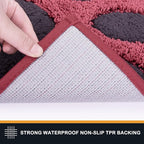 PURRUGS Dirt Trapping Door Mat 32" x 70", Non-Skid/Slip Machine Washable Microfiber Entryway Rug, Dog Doormat, Super Absorbent Welcome Mat for Muddy Wet Shoes and Paws, Burgundy Red