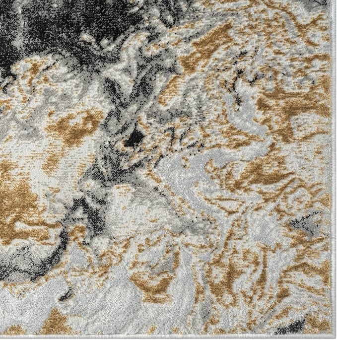 LUXE WEAVERS Marble Swirl Abstract Area Rug, Smoke 5x7