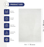 Abani Cream Area Rug 6' x 9' for Living Room, Bedroom - Zen Reiki Circles Pattern - Durable & Easy to Clean