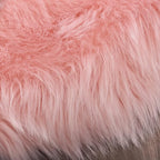 Latepis Fluffy Pink Round Rugs 6ft Circle Rug for Living Room Washable Faux Fur Fluffy Sheepskin Rug for Bedroom Playroom Plush Shag Rugs,Rectangle