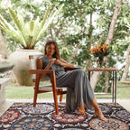 CAMILSON Indoor Outdoor Rug 6x9 Bohemian Medallion Floral Area Rugs for Indoor and Outdoor Patios Easy-Cleaning Non-Shedding Living Room Garden and Kitchen Washable Outside Carpet (6 x 9 / Brown)
