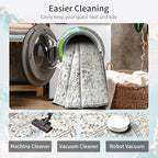 Enkor Runner Rugs for Hallway, 2.6x10.5 Washable Soft Non Slip Floor Rugs for Kitchen, Modern Mat for Living Room Bedroom Entryway White & Grey
