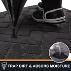 PURRUGS Dirt Trapping Door Mat 24" x 35.5", Non-Slip Machine Washable Entry Rug, Shoe Scraper, Dog Doormat, Super Absorbent Welcome Mat for Front & Back Door, Muddy Wet Shoes & Paws, Charcoal