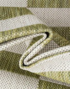 Unique Loom Outdoor Striped Collection Area Rug - Striped (5' 1" x 7' 1" Rectangle Green/Ivory)
