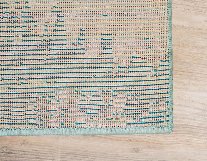 Unique Loom Positano Collection Coastal Modern Fish Light Blue Area Rug (5' x 8')