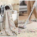 Wonnitar Washable 6x9 Area Rugs, Large Living Room Rug, Non-Slip Soft Floral Rugs for Bedroom, Botanical Area Rug Carpet for Dining Room Guest Room (Beige,6'x9')