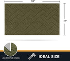 PURRUGS Dirt Trapping Door Mat 34" x 59", Non-Slip Machine Washable Entry Rug, Shoe Scraper, Dog Doormat, Super Absorbent Welcome Mat for Front & Back Door, Muddy Wet Shoes & Paws, Sage Green
