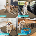 OLANLY Dog Door Mat for Muddy Paws 47x32, Paw Print Design, Absorbs Moisture and Dirt, Absorbent Non-Slip Washable Doormat, Quick Dry Chenille Mud Mat for Dogs, Entry Indoor Entryway Carpet, Tan