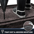 PURRUGS Dirt Trapping Door Mat 24" x 84", Non-Slip/Skid Machine Washable Entryway Rug, Shoes Scraper, Area Rug, Super Absorbent Welcome Mat for Muddy Wet Shoes and Paws, Grayish Brown & Coffee