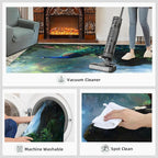 Peacock Rugs for Bedroom - 8x10 Rug, Peacock Decor Area Rugs for Living Room, Natural Landscapes Carpet, Waterfall Washable Area Mat, Aesthetics Carpet - Peafowl Home Decor & Gifts