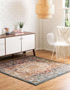 Unique Loom Isabella Collection Area Rug - Adjani (7' 10" Square, Multi/ Beige)