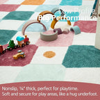 jinchan Macy 2x6 Runner Rug Kids Hallway Washable Rug Indoor Soft Non Slip Modern Diamond Carpet for Nursery Room Bedroom Kitchen Laundry Room Confetti on Cream