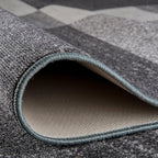 Rugshop Gray Modern Geometric Boxes Non-Slip Area Rug Non-Shedding for Living Room, Dining Room and Bedroom, 6'6" x 9'