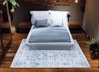 Bloom Rugs Washable Non-Slip 3' x 5' Rug - Ivory/Denim Blue Traditional Medallion Area Rug for Living Room, Bedroom, Dining Room, and Kitchen - Exact Size: 3' x 5'