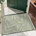 LUMI Front Door Mat Indoor Entrance 32"x48", Low Profile Welcome Mat, Non-Slip Washable Doormat with Rubber Backing for Entrance, Patio, Garage, Green
