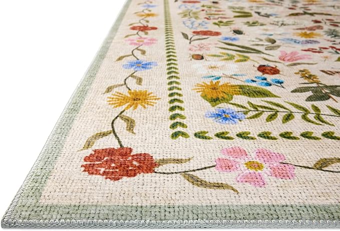 Loloi Rifle Paper Co. Canopy Collection CNP-04 Cream/Multi 2'-0" x 3'-0" Accent Rug