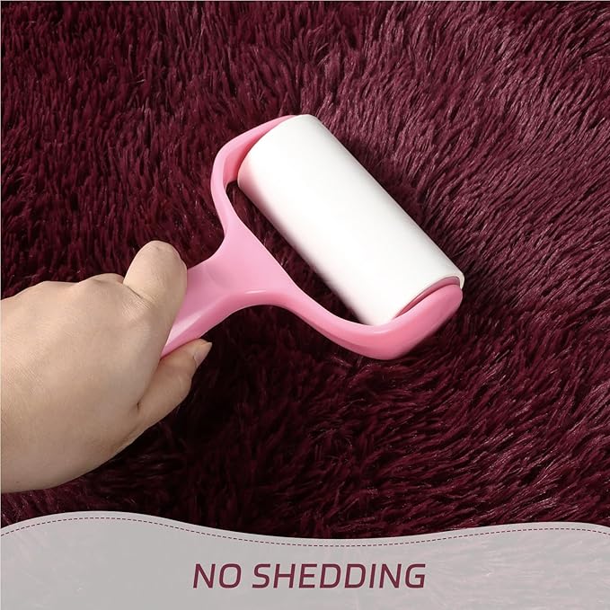 duduta Burgundy Plush Rugs for Bedroom 4x6 ft, Fluffy Carpet for Living Room, Shag Rug for Kids Room Dorm Nursery Playroom