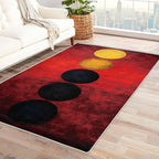 Geometric Rug, 7x9 Rug, Red Gradient Rugs for Living Room Bedroom, Modern Large Area Rug, Washable Rug Non Slip Soft Indoor Carpet, Kids and Pets Friendly, Geometric Home & Room Decor