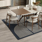 Modern Rainbow Area Rug 3x5 Black Soft Non-Skid Washable Indoor Outdoor Rug, Abstract Living Room Bedroom Carpet for Home Office Patio