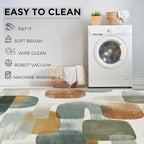 Mid Century Modern Rugs for Home Decor, 6x8 ft, Abstract Geometry Area Rugs for Living Room, Soft Non Slip Washable Boho Geo Geometric Carpet Bedroom Decorations Dt-Ghf-19