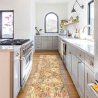 Lahome Moroccan Hallway Rug, 2'5''x8' Kitchen Runner Rugs Non Skid Washable Runners for Hallways, Ultra-Thin Oriental Carpet for Entryway Laundry Room Bedroom Bathroom, Red/Orange