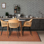 LUXE WEAVERS Modern Farmhouse Orange 9x12 Washable Area Rug, Anti-Slip Diamond Pattern Carpet