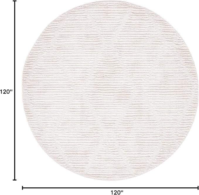 SAFAVIEH Marrakech Collection Area Rug - 10' Round, Beige, Moroccan Boho Tribal Tassel Design, Non-Shedding & Easy Care, Ideal for High Traffic Areas in Living Room, Bedroom (MRK517C)