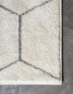 Unique Loom Trellis Frieze Collection Area Rug - Geometric (7' Square, Ivory/ Gray)