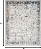 Nourison Home Astra Machine Washable Ivory Blue 7'10" x 10' Area Rug - Easy Clean, Non Shedding, Bed Room, Living Room, Dining Room, Kitchen (8' x 10')