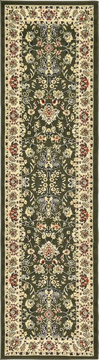 Unique Loom Sialk Hill Collection Area Rug - Washington (2' 7" x 10' Runner Green/Hunter Green)