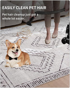 ILANGO Area Rugs 9'x12' for Living Room Machine Washable Grey Area Rugs Modern Dedroom with Rubber Backing Non Slip Carpet for Farmhouse Dining Room, Ultra-Thin, Foldable, Easy Clean