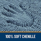 OLANLY Bathroom Rugs 47x20, Extra Soft Absorbent Chenille Bath Rugs, Rubber Backing Quick Dry, Machine Washable Bath Mats for Bathroom Floor, Tub and Shower, Home Decor Accessories, Airy Blue