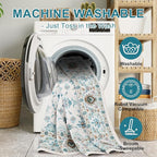 WILLSUN Washable Area Rugs, 2x3 Non-Slip Boho Small Area Rugs for Entryway, Kitchen, Bathroom, Machine Washable Vintage Rug, Indoor Floral Print Carpet for Home Decor, Kid & Pet Friendly Mat