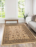 Unique Loom Sialk Hill Collection Area Rug - Washington (6' 1" x 9' Rectangle Ivory/Black)