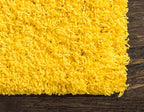 Unique Loom Solid Shag Collection Area Rug (5' 1" x 8' Rectangle, Tuscan Sun Yellow)